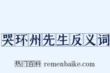 哭环州先生反义词是什么意思的图片
